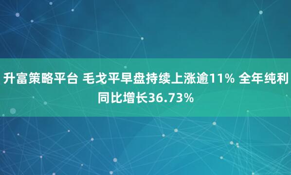 升富策略平台 毛戈平早盘持续上涨逾11% 全年纯利同比增长36.73%